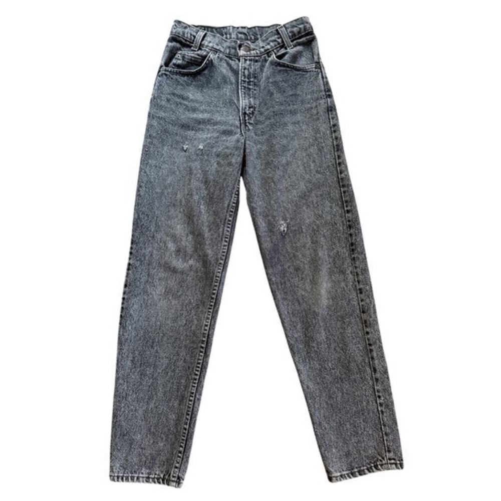 Vintage 1991 Levi's Black Acid Wash Student 550 Straight Jeans 26 Made‎ in USA